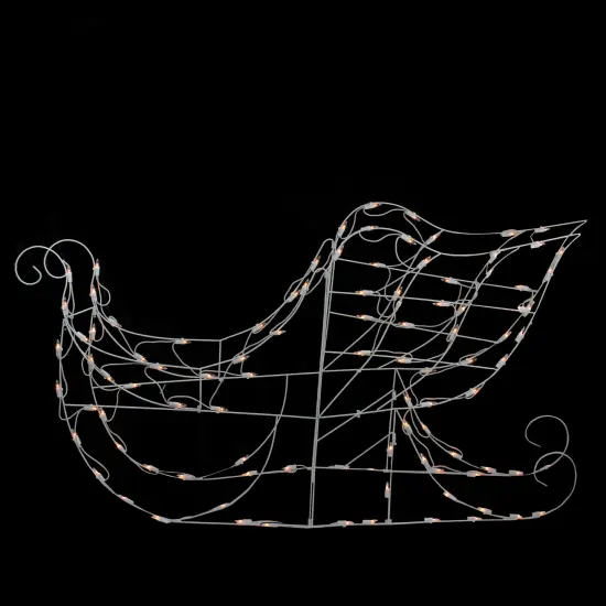 Brite Star Lighted Sleigh Outdoor Christmas Decoration - 48" - Clear Lights White {3}