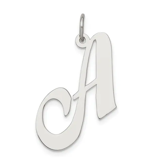 Sterling Silver Large Script Initial Letter A Charm Jewerly 21mm x 24mm {1}