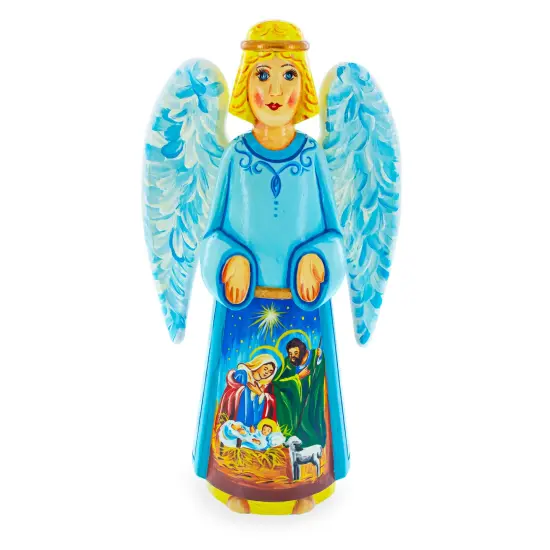 Nativity Scene Ukrainian Hand Carved Wooden Figurine 10 Inches {1}