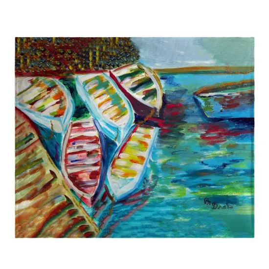 Betsy Drake Six Rowboats Throw Multicolor {1}