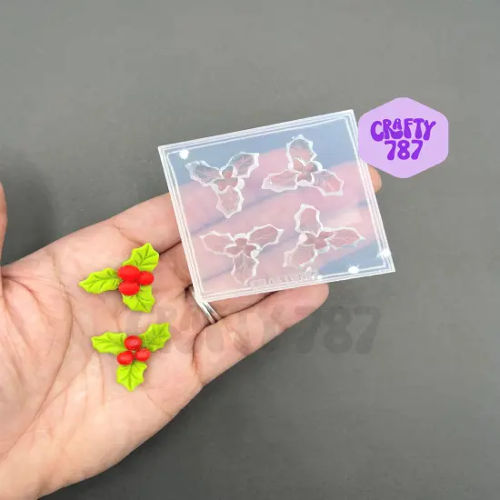 Mistletoe 3D Silicone Mold, Resin Earring Mold (A14) {1}