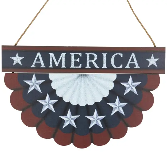 Northlight America Wall Bunting Patriotic Hanging Decoration - 11.75" Blue {4}
