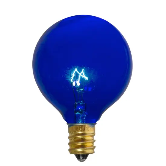 Northlight Transparent Incandescent G50 Globe Christmas Replacement Bulbs - Blue - Pack of 25 {1}