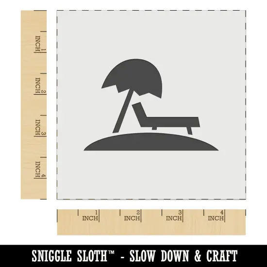 Lounge Chair Umbrella Beach Sun Wall Cookie DIY Craft Reusable Stencil {6}