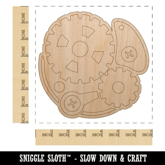 Steampunk Clockwork Watch Gears Unfinished Wood Shape Piece Cutout for DIY Craft Projects {1}