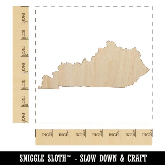 Kentucky State Silhouette Unfinished Wood Shape Piece Cutout for DIY Craft Projects {1}