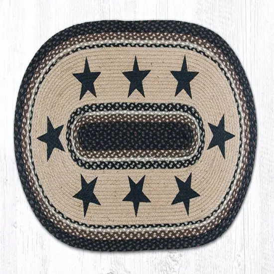 Earth Rugs OP-313 Black Stars Oval Patch 27 Inch X 45 Inch {1}