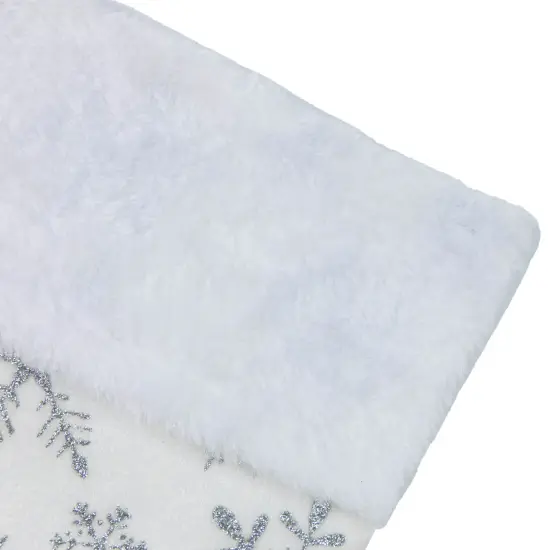 Northlight 19" White and Silver Snowflakes Christmas Stocking {4}