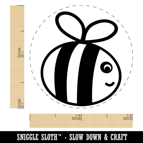 Buzzy Bumble Bee Self-Inking Rubber Stamp for Stamping Crafting Planners Green {1}