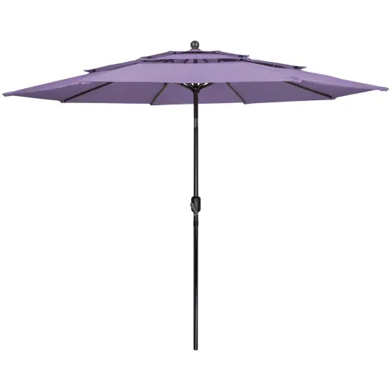 Northlight 9.75ft Outdoor Patio Market Umbrella with Hand Crank and Tilt, Purple {1}