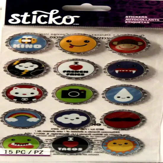 Sticko Bottlecap WDS Icons Metallic Stickers {1}
