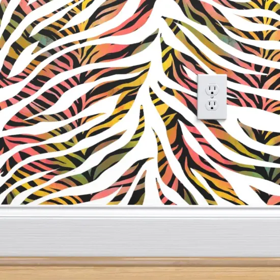 Pre-Pasted Wallpaper 2FT Wide Abstract Animal Print Safari Pop Art Custom Pre-pasted Wallpaper by Spoonflower {4}