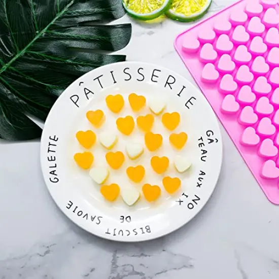 4 Pieces Gummy Molds with 2 Droppers, Non-stick Silicone Candy Molds Including Mini Dinosaur, Bear Shape, Hearts and Mini Donut, Set of 4 {6}