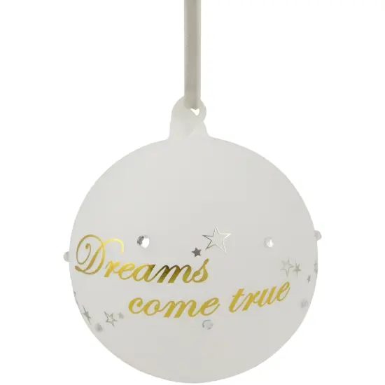 Northlight Moon Santa 'Dreams Come True' Frosted Glass Christmas Ornament - 4.5" - White {4}