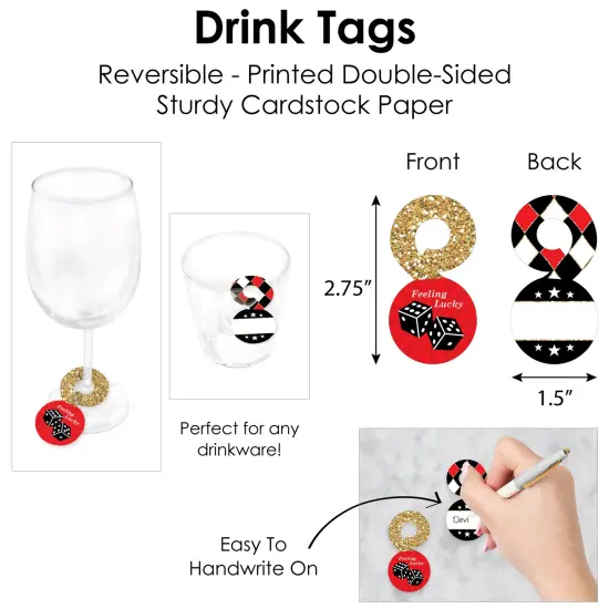 Big Dot of Happiness Las Vegas - Casino Party Paper Charger & Table Decorations Chargerific Kit for 8 {7}