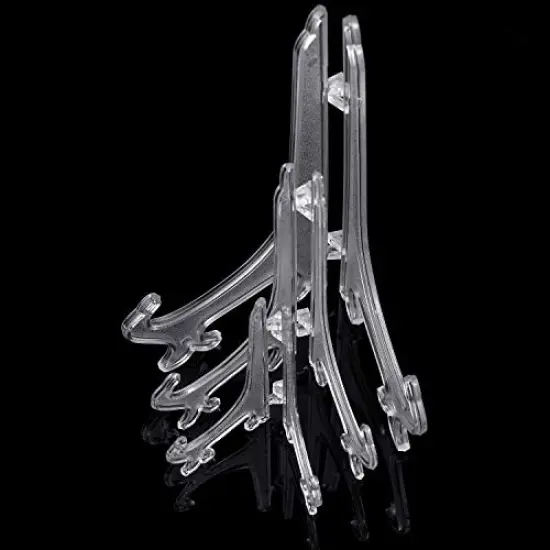 6 Pieces Plastic Easels, 4/6/8 Inches Clear Easel Display Stand/Plate Holders to Display Pictures, Items {6}
