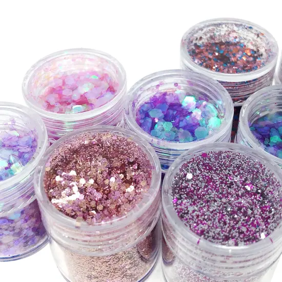 Wrapables Chunky Glitter for Hair Face Makeup Nail Art Decoration (8 Colors) Purple Party {3}