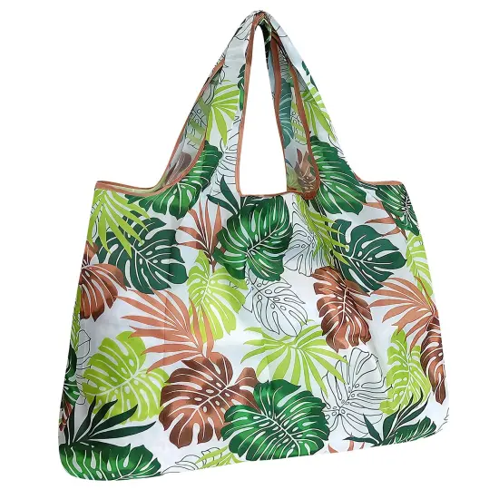 Wrapables Large Foldable Tote Nylon Reusable Grocery Bag Ferns {1}