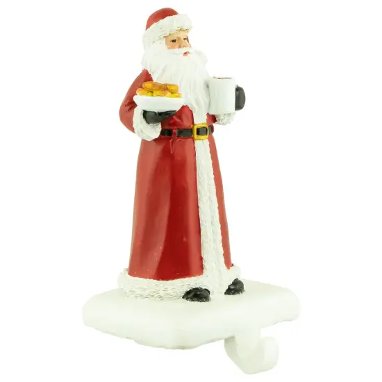 Northlight 7" Santa with Cookies and Hot Cocoa Christmas Stocking Holder Red {3}
