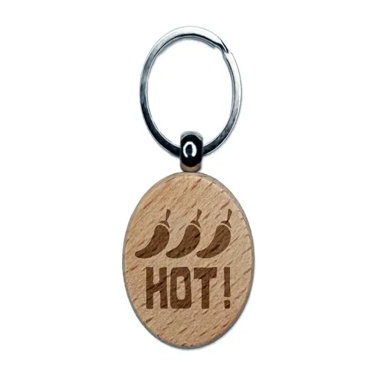 Flavor Hot Engraved Wood Round Keychain Tag Charm {1}