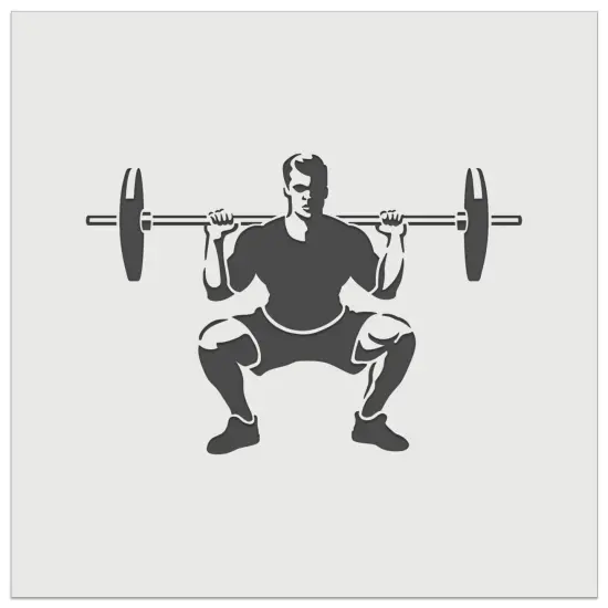 Squat Weightlifting Exercise Workout Gym Wall Cookie DIY Craft Reusable Stencil {7}