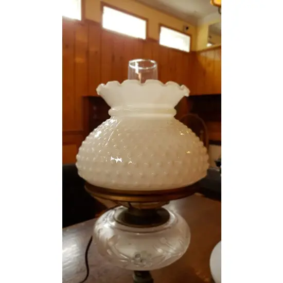 Opal Hobnail 6" Glass Lamp Shade {6}