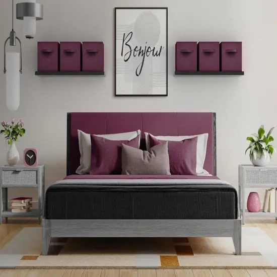 Sorbus Fabric Collapsible Cube Storage Bins Set (6 Pack) Purple {2}