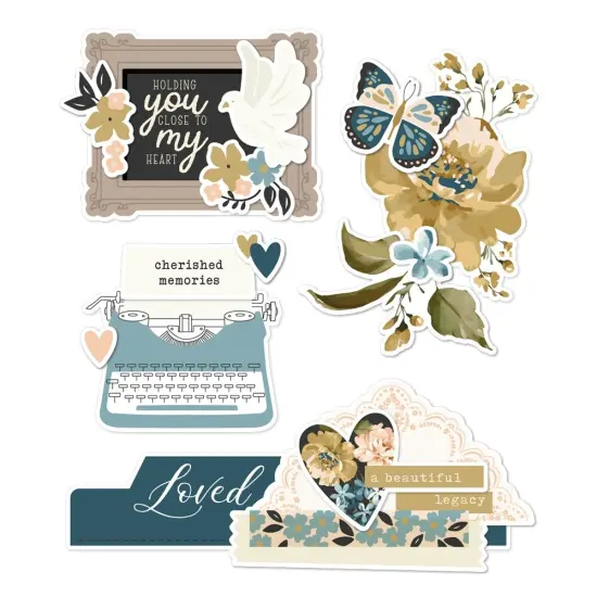 Remember Layered Chipboard Die-Cuts-4/Pkg {3}