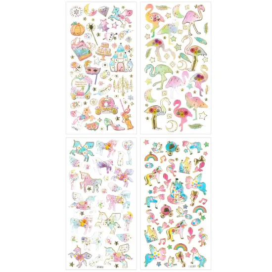 Wrapables 3D Epoxy Stickers for Scrapbooking, Journal, Planner, Decals for Phone or Notebook (4 Sheets) Marine, Cats, Space {3}