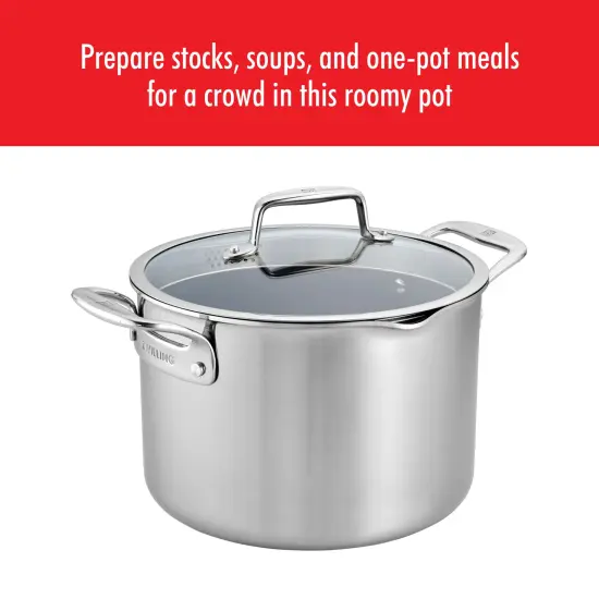 ZWILLING Clad CFX 8-qt Stainless Steel Ceramic Nonstick Stock Pot {3}