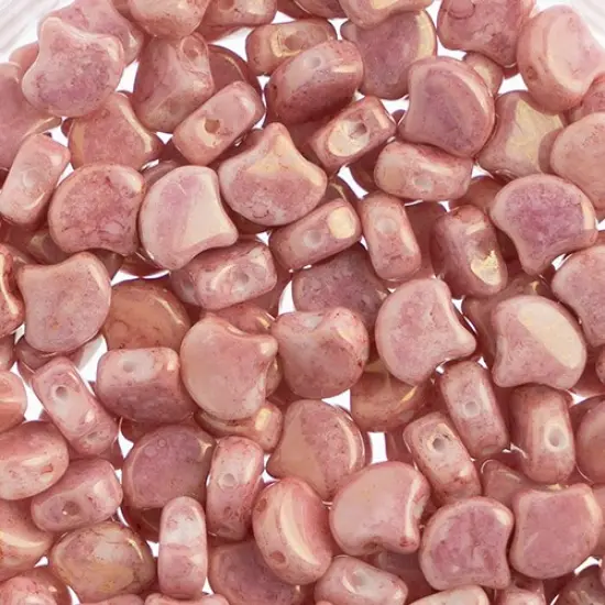 John Bead Czech Glass Opaque Ginko Beads, 50g Chalk Red Terracotta {1}