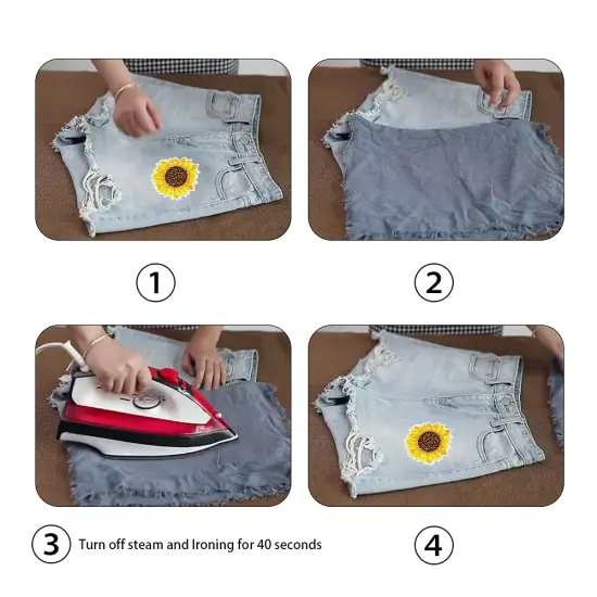 36 Pieces Cute Bumble Sunflower Daisy Patch for Clothing Sew on Embroidered Applique Decoration Sewing Patches for Bags Jackets Jeans Clothes DIY Patches {4}