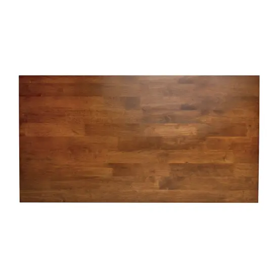 Merrick Lane Mabel Farmhouse Trestle Coffee Table, Solid Wood Rustic Accent Table Walnut {6}