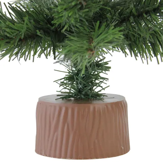 Northlight Mini Canadian Pine Medium Artificial Christmas Tree with Faux Wood Base - 18" - Unlit Green {5}