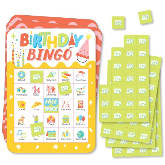 Big Dot of Happiness Party Time - Picture Bingo Cards and Markers - Happy Birthday Party Bingo Game - Set of 18 {1}