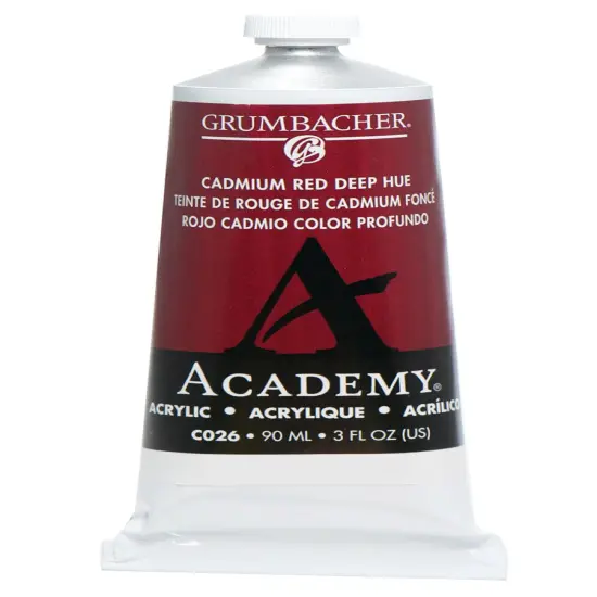 Grumbacher&reg; Academy&reg; Acrylic Paint Red Color Family Cad Red Deep Hue {1}