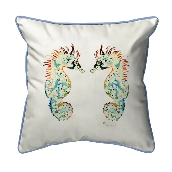 Betsy Drake Betsy's Seahorses Extra Large 22 X 22 Indoor / Outdoor Pillow {1}