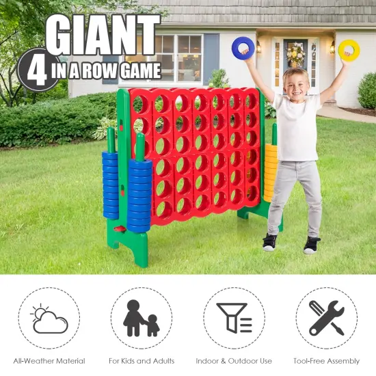 Jumbo 4-to-Score Giant Game Set with 42 Jumbo Rings and Quick-Release Slider Green {6}