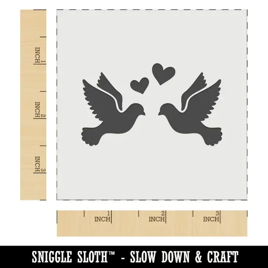 Two Love Doves Wedding Hearts Birds Wall Cookie DIY Craft Reusable Stencil {5}