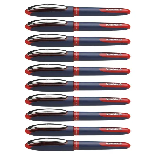 One Business Rollerball Pens, 0.6mm, Red, Pack of 10 {1}