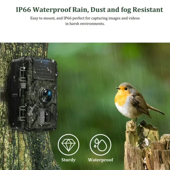 Mini Game Camera, 16MP 1080P HD Trail Camera with Night Vision, Wildlife Waterproof Hunting Camera Wildgame, Hunting Trail Monitors {4}