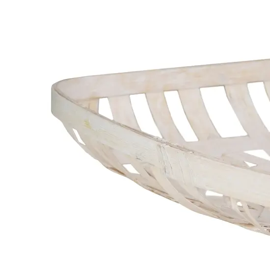 Northlight Rectangular Lattice Tobacco Baskets - White - Set of 3 {6}