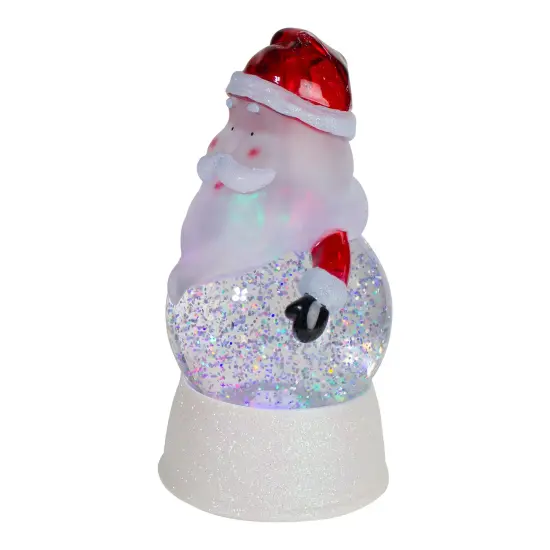 Northlight LED Lighted Color Changing Santa Christmas Snow Globe - 7" White {5}