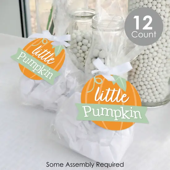 Big Dot of Happiness Little Pumpkin - Fall Birthday Party or Baby Shower Clear Goodie Favor Bags - Treat Bags With Tags - Set of 12 {3}