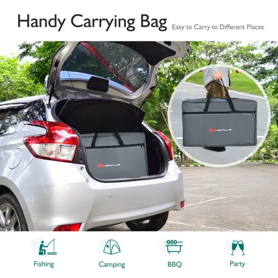 Folding Camping Table with Storage Organizer Grey {6}