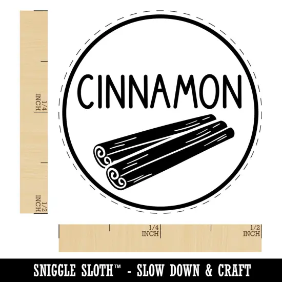 Cinnamon Text with Image Flavor Scent Self-Inking Rubber Stamp for Stamping Crafting Planners Orange {1}