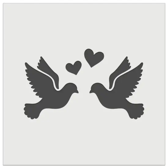 Two Love Doves Wedding Hearts Birds Wall Cookie DIY Craft Reusable Stencil {7}