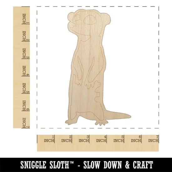 Curious Standing African Meerkat Unfinished Wood Shape Piece Cutout for DIY Craft Projects {1}