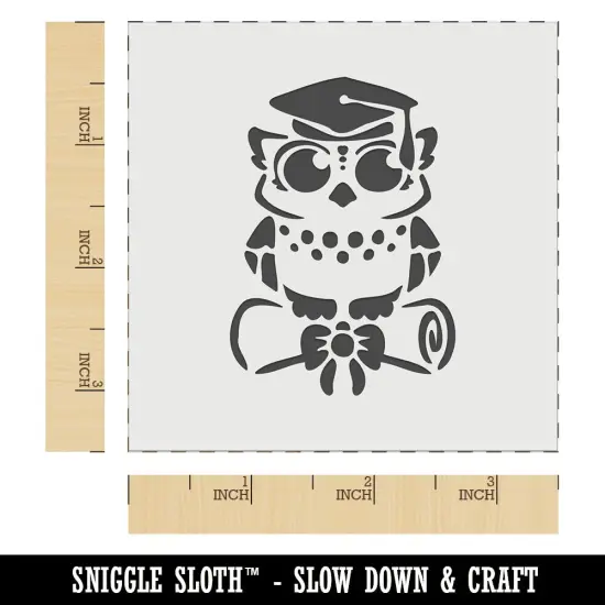Graduation Owl with Cap and Diploma School College Wall Cookie DIY Craft Reusable Stencil {6}