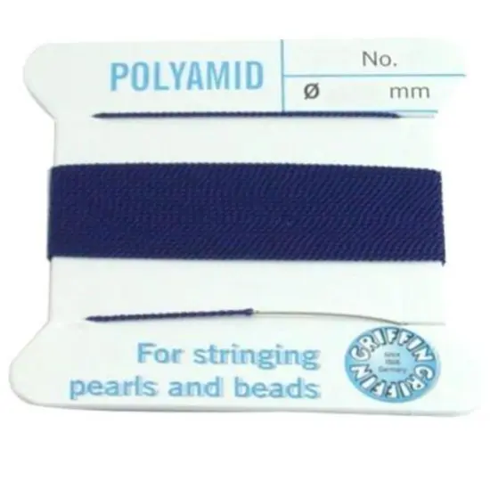 Bead Tip Kit - Pliers, Tweezers, Cement, 50 Bead Tips & Dark Blue Bead Cord #6 {2}